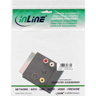 Adaptateur S-VHS/Scart, InLine®, Scart mâle/fem. à 3x Cinch fem. et 1x S-VHS Bu