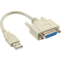 Câble adaptateur USB, InLine®, USB prise A sur 15 broches prise femelle