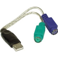 Convertisseur USB - PS/2, InLine®, USB prise à 2x PS/2 prise femelle pour souris et clavier