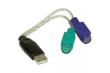 Convertisseur USB - PS/2, InLine®, USB prise à 2x PS/2 prise femelle pour souris et clavier