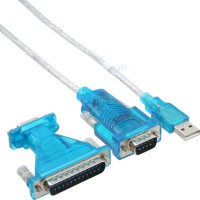 Adaptateur USB - câble sériel, InLine®, USB mâle A à 9 broches mâle, 1,8m, avec adaptateur 9-25 broches