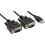InLine® USB- 2x câble adaptateur sériel mâle A à 2x 9 broches Sub D St