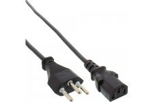 Câble d'alimentation, InLine®, Suisse, noir, H05VV-F, 3x0,75mm², 0,5m