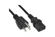 Câble d'alimentation, InLine®, connecteur d'alimentation américain vers connecteur IEC C13 à 3 broches, noir, 18AWG, 1,0 m