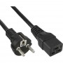 Câble réseau 16A, InLine®, antichocs en ligne droite sur prise dispositifs froids IEC320/C19, 3m