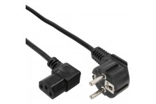 Câble réseau, InLine®, antichocs anguleux sur prise dispositifs froids plié à droite, 0,5m, noir