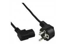 Câble réseau, InLine®, antichocs anguleux sur prise dispositifs froids plié à gauche, 1m, noir