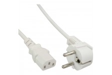 Câble réseau, InLine®, antichocs anguleux sur prise dispositifs froids, 3m, blanc