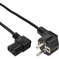Câble réseau, InLine®, antichocs anguleux sur prise dispositifs froids plié à droite, 0,3m, noir