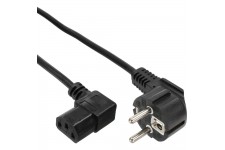 Câble réseau, InLine®, antichocs anguleux sur prise dispositifs froids plié à droite, 0,3m, noir