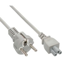 Câble réseau pour Notebook, InLine®, raccord de câbles en 3 pôl., gris, 1,8m