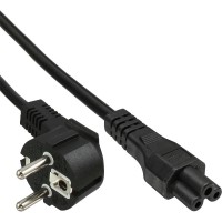 Câble réseau pour Notebook, InLine®, raccord de câbles en 3 pôl., noir, 2m