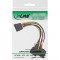 Câble adaptateur d'électricité SATA, InLine®, SATA mâle/fem. à 2x SATA mâle, 15cm