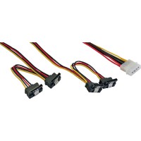 Câble d'alimentation en Y interne InLine® 1x Molex à 4x SATA coudé avec loquets 40 + 55cm