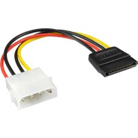 Câble adaptateur d'électricité SATA, InLine®, 1x 5,25" fem. à 15pin SATA mâle