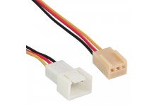 Rallonge pour câble ventilateur, InLine®, 3 broches Molex mâle/fem., longueur 30cm