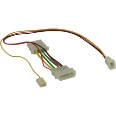 Câble adaptateur ventilateur, InLine®, 12V -- 7V, avec signal tachymètre