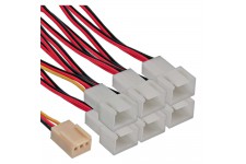 Câble adaptateur de ventilateur InLine® Câble en Y Molex 3 broches femelle à 6x Molex mâle 3 broches