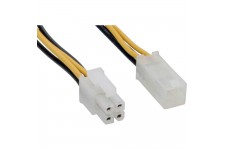 Rallonge câble électrique interne, InLine®, 4 broches mâle/fem., bloc d'alimentation - carte mère "P4", 20cm