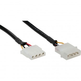 Rallonge câble électrique interne, InLine®, 5,25" 4 broches mâle/fem. 0,5m, rond