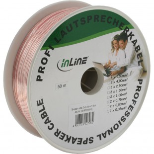 Câble haut-parleurs, InLine®, 2x 0,75mm², CCA, transparent, 50m