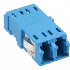 Adaptateur de fibre optique InLine® duplex pour manchon en céramique LC / LC SM bleu