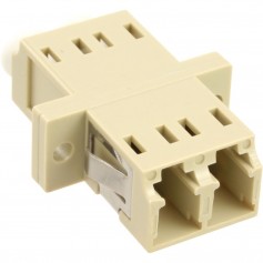 Adaptateur de fibre optique InLine®, manchon en céramique duplex LC / LC MM avec bride, gris