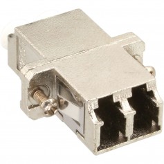 Adaptateur de fibre optique InLine®, manchon en céramique duplex LC / LC MM en métal avec bride