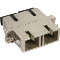 Adaptateur métallique en fibre optique InLine® avec manchon en céramique SC / SC MM duplex et bride