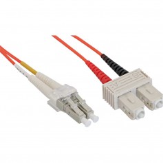 LWL câble duplex, InLine®, LC/SC 50/125µm, 15m