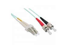 Câble duplex optique en fibre InLine® LC / ST 50 / 125µm OM3 1m
