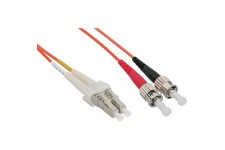 LWL câble duplex, InLine®, LC/ST 50/125µm, 0,5m