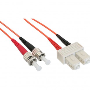LWL câble duplex, InLine®, ST/SC 50/125µm 10m