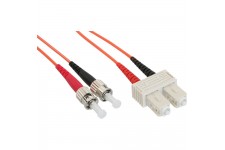 LWL câble duplex, InLine®, ST/SC 50/125µm 10m