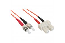 LWL câble duplex, InLine®, ST/SC 50/125µm 15m