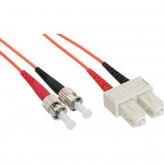 LWL câble duplex ST/SC 62,5/125µm, 3m