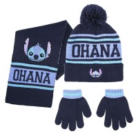 Disney Stitch Kids winter set cap gloves scarf