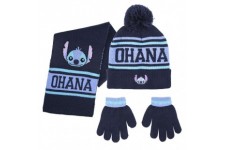 Disney Stitch Kids winter set cap gloves scarf