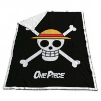 One Piece coral sherpa blanket