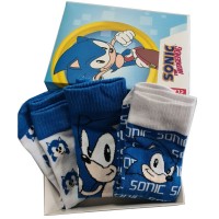 Sonic The Hedgehog assorted pack 3 socks adult