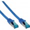 Câble patch Cat.6(A) S-STP/PIMF, InLine®, sans halogènes 500MHz, bleu, 3m