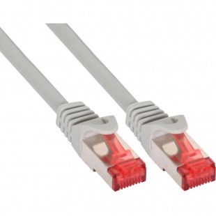 Câble patch InLine® S / FTP PiMF Cat.6 250 MHz sans cuivre, halogène, gris, 7,5 m