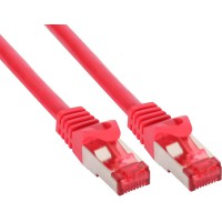 Câble patch InLine® S / FTP PiMF Cat.6 250 MHz sans cuivre, sans halogène, rouge, 1 m