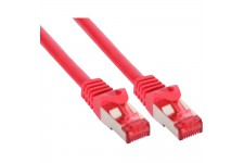 Câble patch InLine® S / FTP PiMF Cat.6 250 MHz sans cuivre, sans halogène, rouge, 2 m