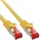Câble de raccordement InLine® S / FTP PiMF Cat.6 250 MHz, cuivre, sans halogène, jaune, 0,5 m