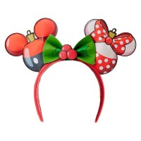 Loungefly Disney Mickey &38 Minnie Christmas ear headband