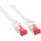 Câble de raccordement InLine® S / FTP PiMF Cat.6 250 MHz sans cuivre, halogène, blanc 0,3 m