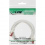 Câble de raccordement InLine® S / FTP PiMF Cat.6 250 MHz sans cuivre, sans halogène, blanc, 1 m