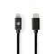 Lightning Câble | USB 2.0 | Apple Lightning à 8 broches | USB-C™ Mâle | 480 Mbps | Plaqué nickel | 2.00 m | Rond | PVC | Noir | 