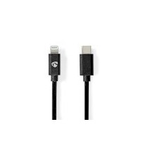 Lightning Câble | USB 2.0 | Apple Lightning à 8 broches | USB-C™ Mâle | 480 Mbps | Plaqué nickel | 2.00 m | Rond | PVC | Noir | 